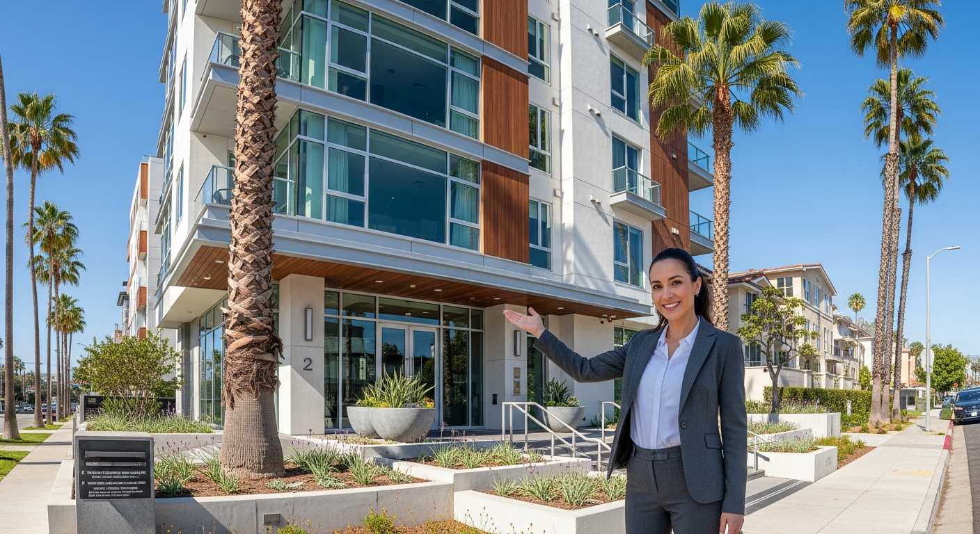 Los Angeles leasing agent showing rental property
